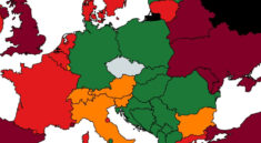 Mapa zemí podle míry rizika nákazy. Zdroj: mzcr.cz