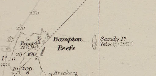 Ostrov Sandy na mapě z roku 1908